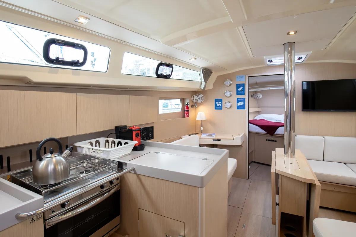 Galley of Arianna, a Beneteau Oceanis 41.1 sailboat at Capo d'Orlando, Italy