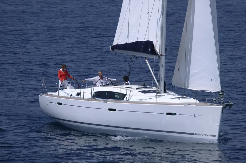 Exterior view of Wind Trail, a Beneteau Oceanis 43 Family sailboat at Fethiye, Turkey