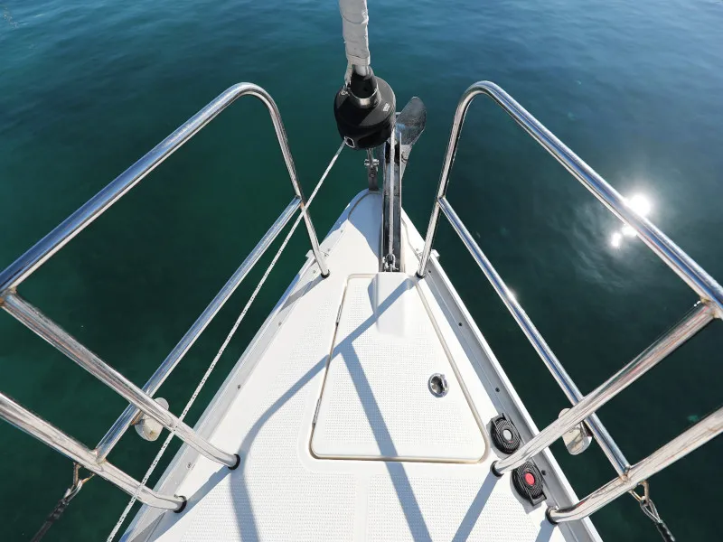 Deck of Lupe, a Bavaria Cruiser 37 sailboat at Zadar, Croatia
