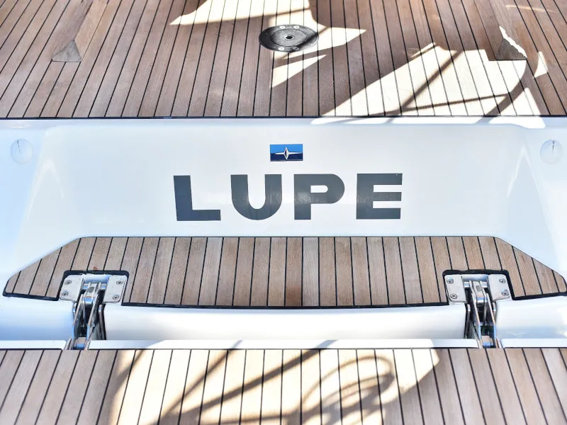 Deck of Lupe, a Bavaria Cruiser 37 sailboat at Zadar, Croatia