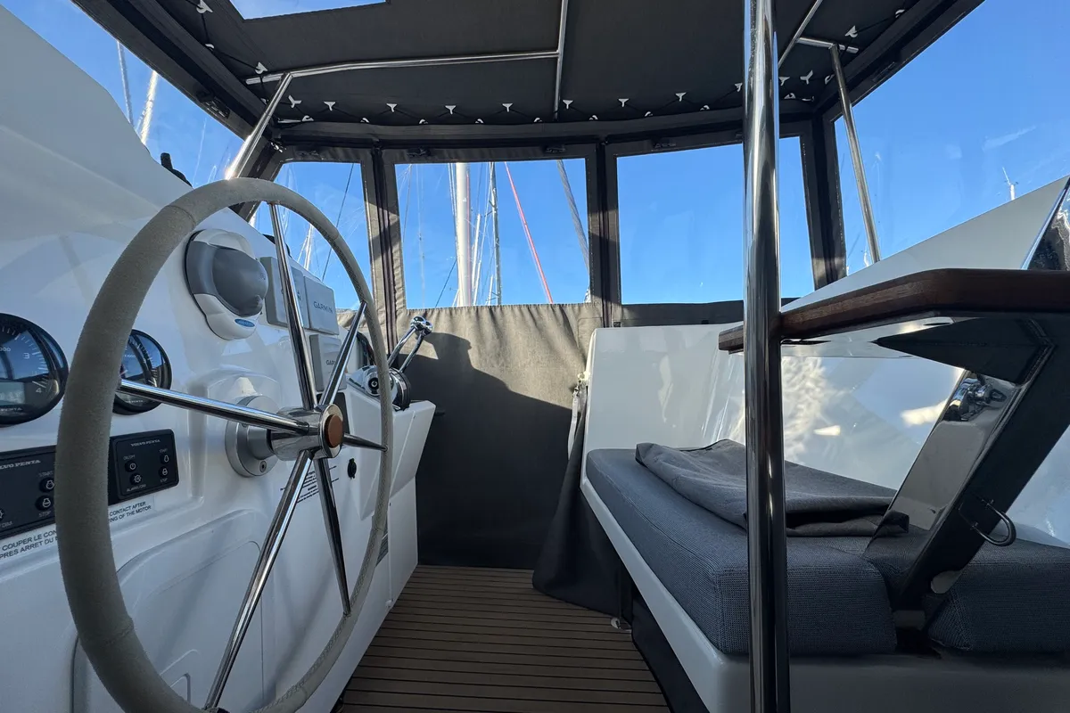 Cockpit of Jumapi, a Fountaine Pajot Isla 40 catamaran at La Rochelle, France
