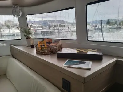 Salon of ANGEL, a Lagoon 46 catamaran at Athens, Greece