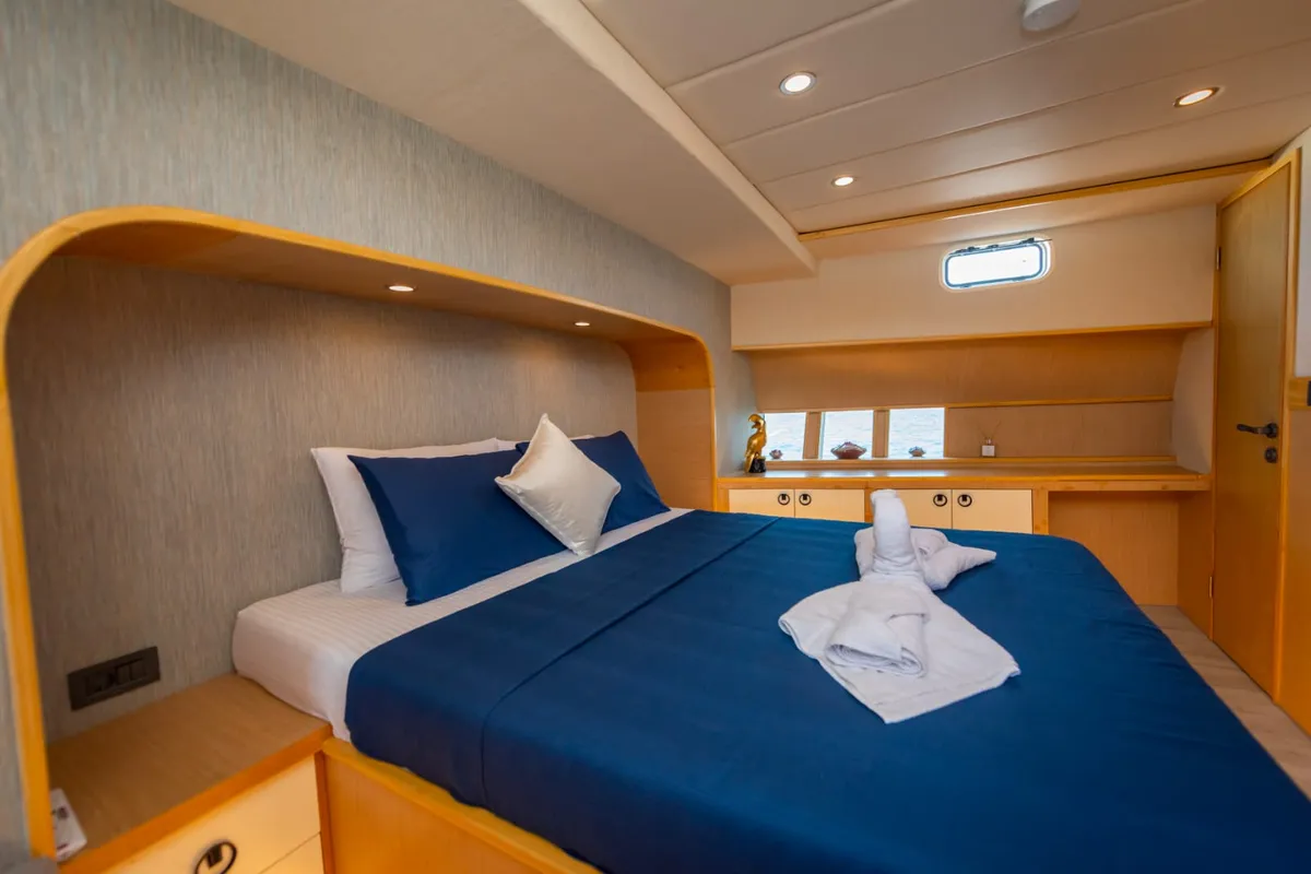 Cabin on Kaan Bey, a Motoryacht motor yacht at Fethiye, Turkey