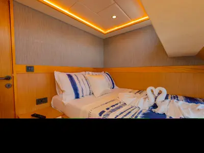 Cabin on Kaan Bey, a Motoryacht motor yacht at Fethiye, Turkey