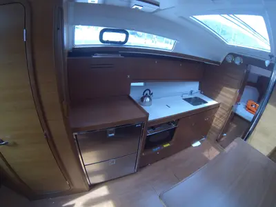 Galley of Gangaro, a Dufour 382 Grand Large sailboat at Općina Medulin, Croatia