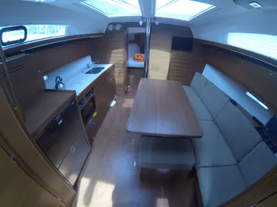 Salon of Gangaro, a Dufour 382 Grand Large sailboat at Općina Medulin, Croatia