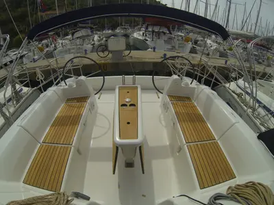 Cockpit of Gangaro, a Dufour 382 Grand Large sailboat at Općina Medulin, Croatia