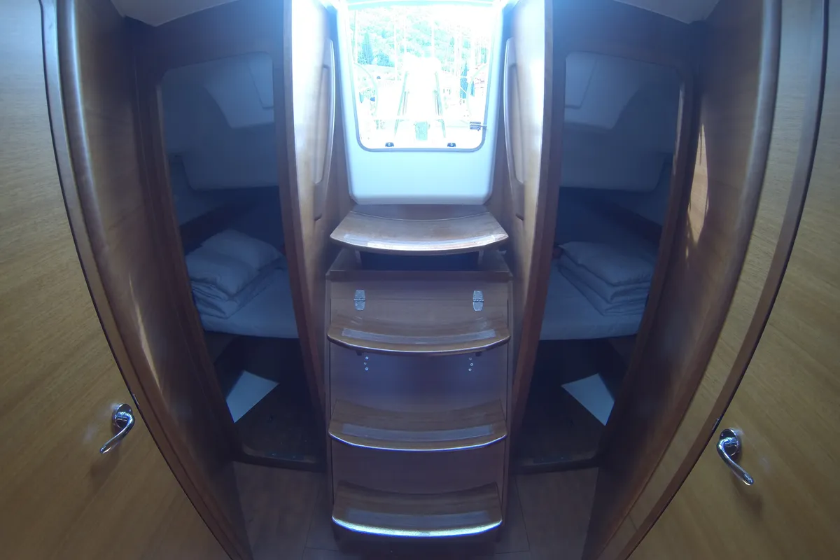 Cabin on Gangaro, a Dufour 382 Grand Large sailboat at Općina Medulin, Croatia