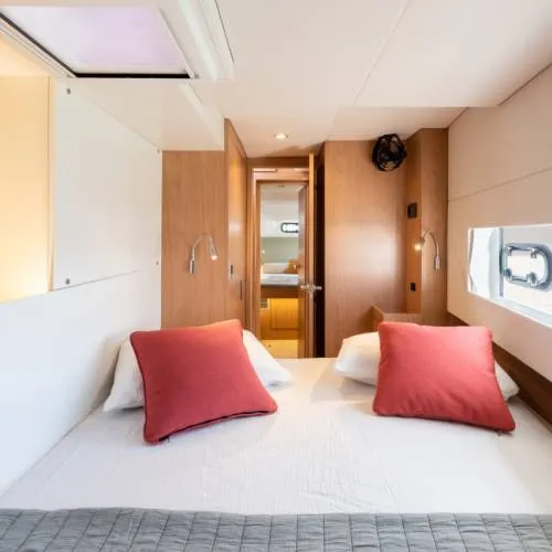 Cabin on Zen Flow, a Bali Catsmart catamaran at Figari/Golfo Aranci, Italy