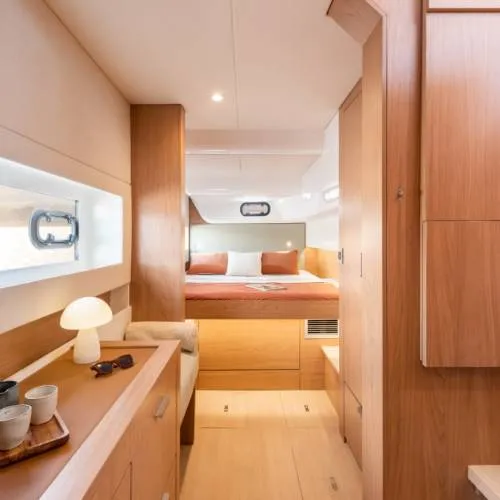 Cabin on Zen Flow, a Bali Catsmart catamaran at Figari/Golfo Aranci, Italy