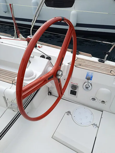 Cockpit of Sierra, a Elan 350 sailboat at Grad Biograd na Moru, Croatia