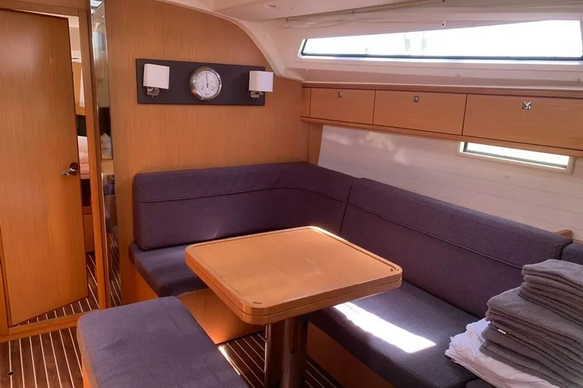 Salon of WHATEVER, a Bavaria Cruiser 41 sailboat at Sukošan, Croatia