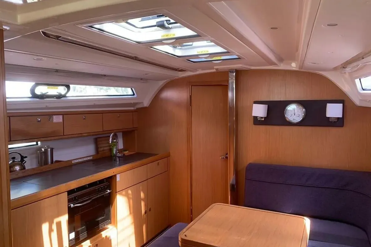 Galley of WHATEVER, a Bavaria Cruiser 41 sailboat at Sukošan, Croatia