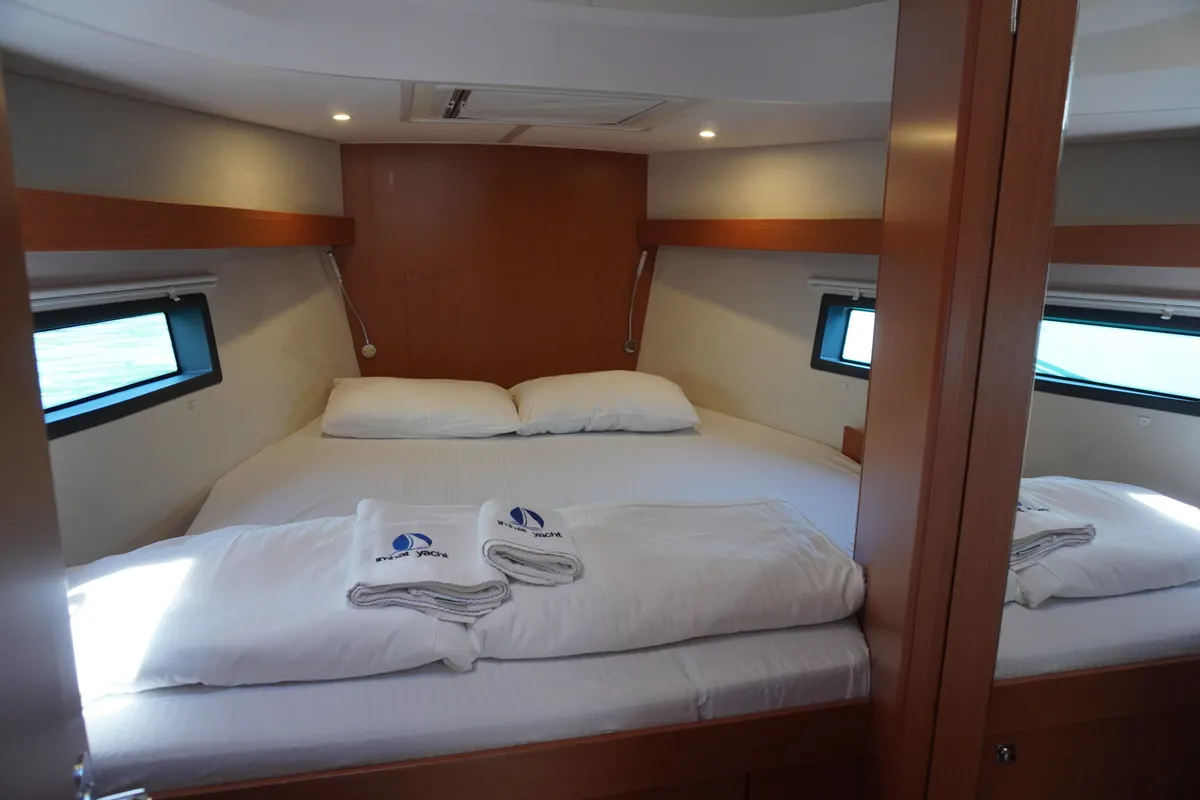 Cabin on Alara 3, a Bavaria C42 sailboat at Fethiye, Turkey