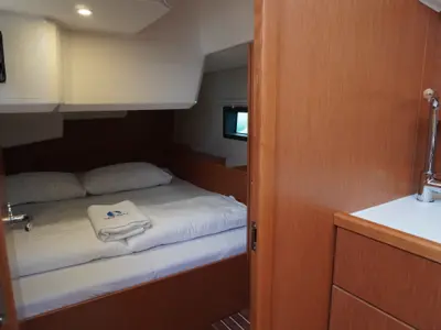 Cabin on Alara 3, a Bavaria C42 sailboat at Fethiye, Turkey