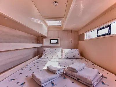 Cabin on Panda Joy, a Leopard 40 catamaran at Fethiye, Turkey