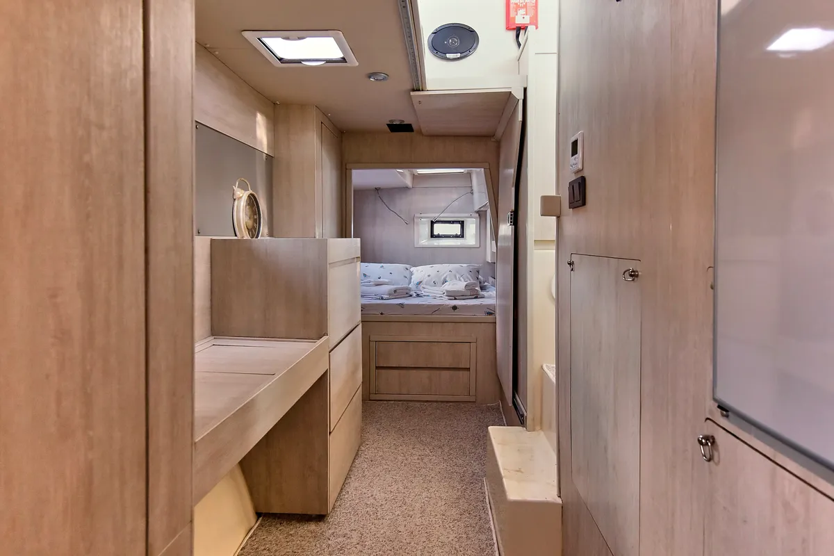 Cabin on Panda Joy, a Leopard 40 catamaran at Fethiye, Turkey