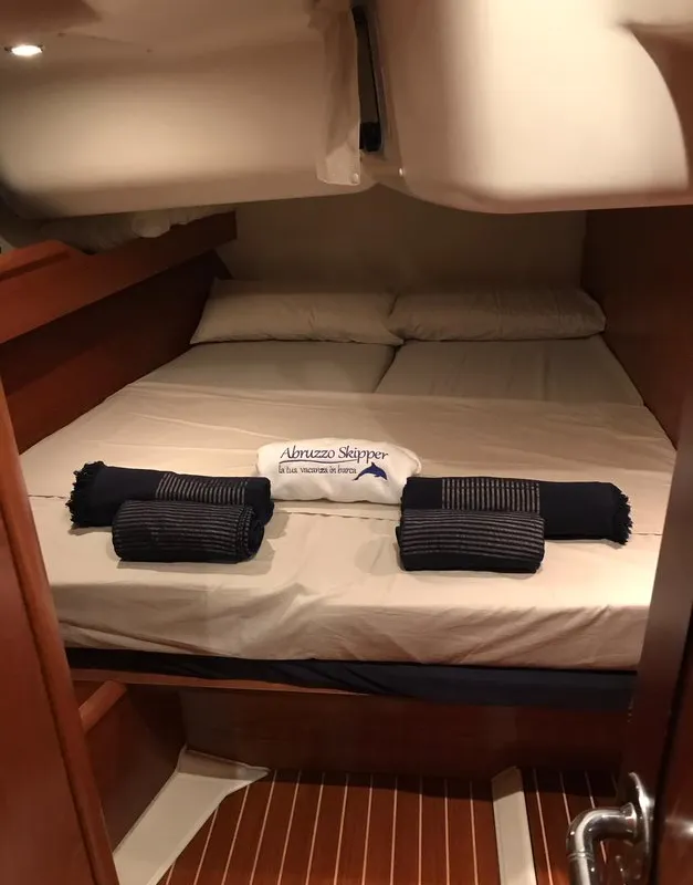 Cabin on Lady Rose, a Bavaria 51 Cruiser sailboat at Termoli, Italy
