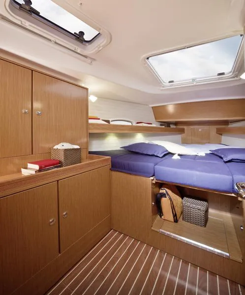 Cabin on Lady Rose, a Bavaria 51 Cruiser sailboat at Termoli, Italy