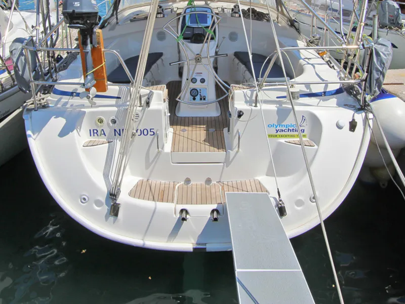 Exterior view of Ira, a Bavaria 39 Cruiser sailboat at Lavreotiki Municipal Unit, Greece
