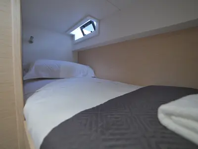 Cabin on INRADA, a Dufour Catamaran 48 catamaran at Salerno, Italy
