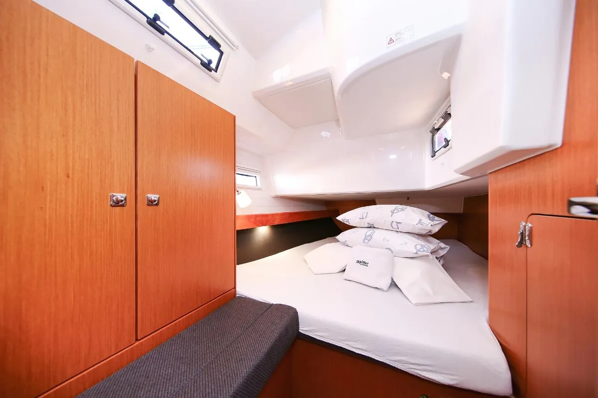 Cabin on Albatros, a Bavaria Cruiser 41S sailboat at Murter, Croatia