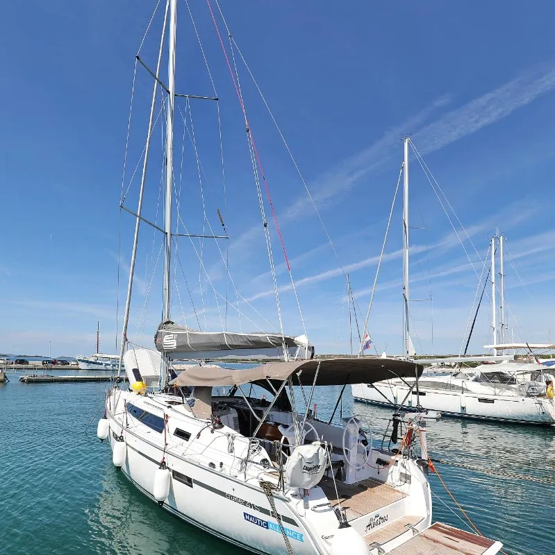 Exterior view of Albatros, a Bavaria Cruiser 41S sailboat at Murter, Croatia