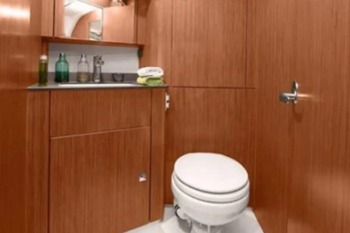 Head on Cafard, a Bavaria Cruiser 41 sailboat at Palairos, Greece