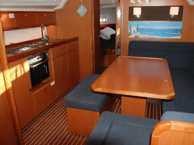 Galley of Cafard, a Bavaria Cruiser 41 sailboat at Palairos, Greece