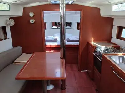 Galley of Jannet New Sails 2025, a Beneteau Oceanis 38.1 sailboat at Municipal Unit of Lefkada, Greece