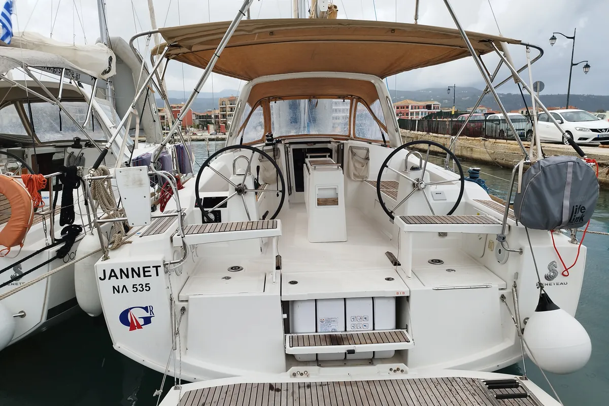 Exterior view of Jannet New Sails 2025, a Beneteau Oceanis 38.1 sailboat at Municipal Unit of Lefkada, Greece
