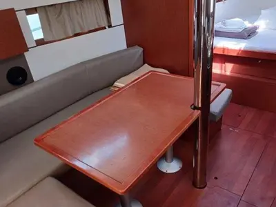 Salon of Jannet New Sails 2025, a Beneteau Oceanis 38.1 sailboat at Municipal Unit of Lefkada, Greece