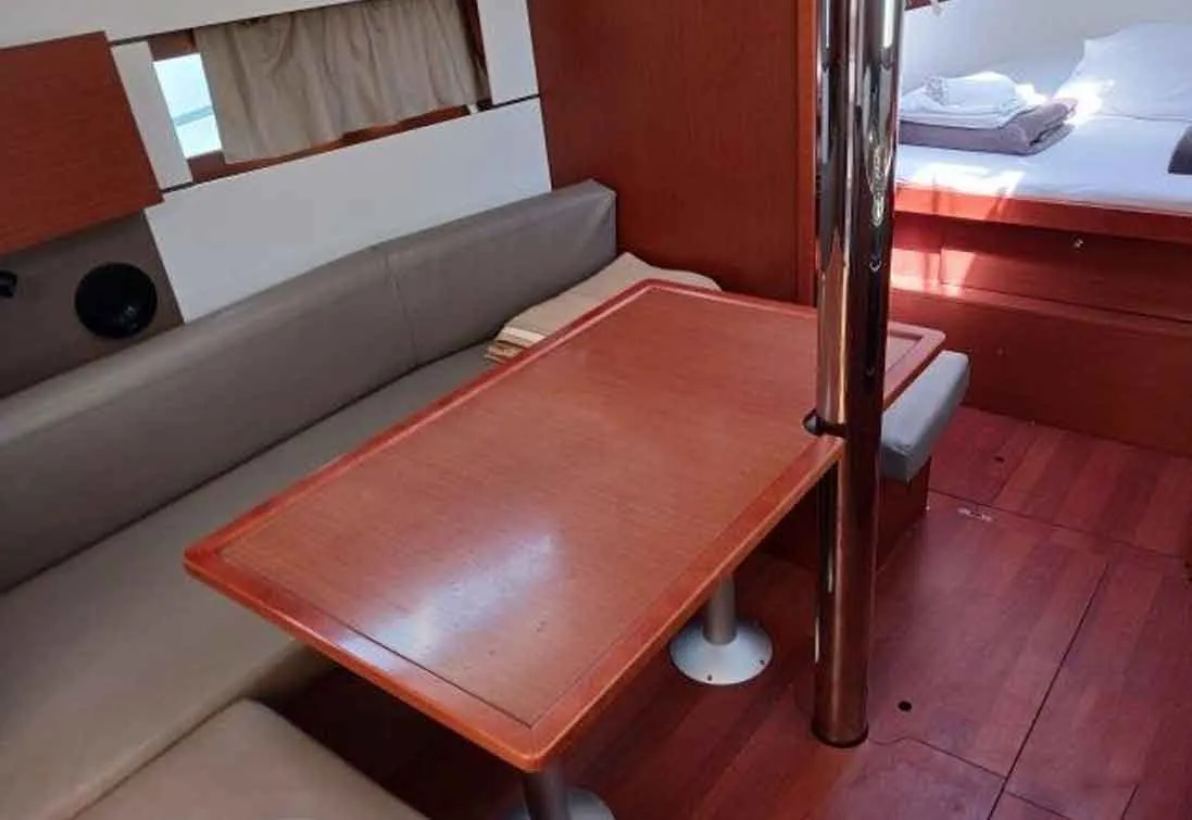 Salon of Jannet New Sails 2025, a Beneteau Oceanis 38.1 sailboat at Municipal Unit of Lefkada, Greece