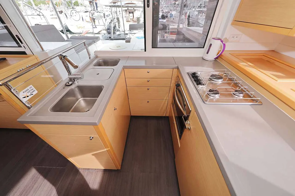 Galley of Stella, a Lagoon 450 F catamaran at Murter, Croatia