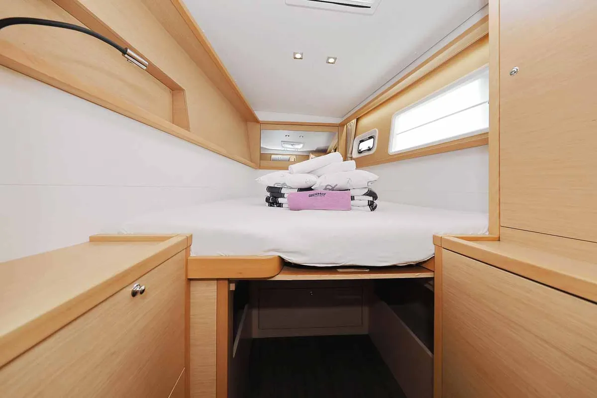 Cabin on Stella, a Lagoon 450 F catamaran at Murter, Croatia