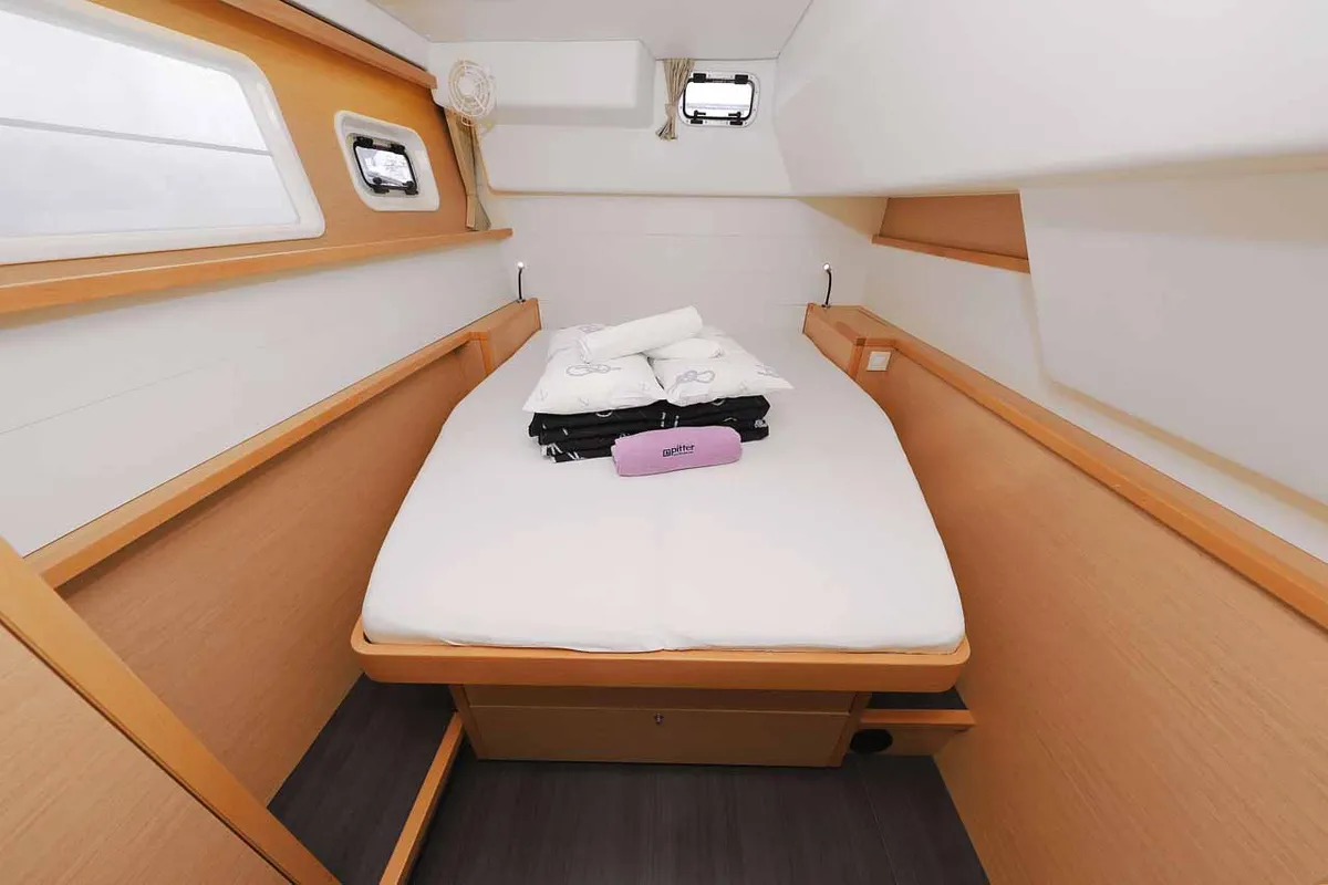 Cabin on Stella, a Lagoon 450 F catamaran at Murter, Croatia