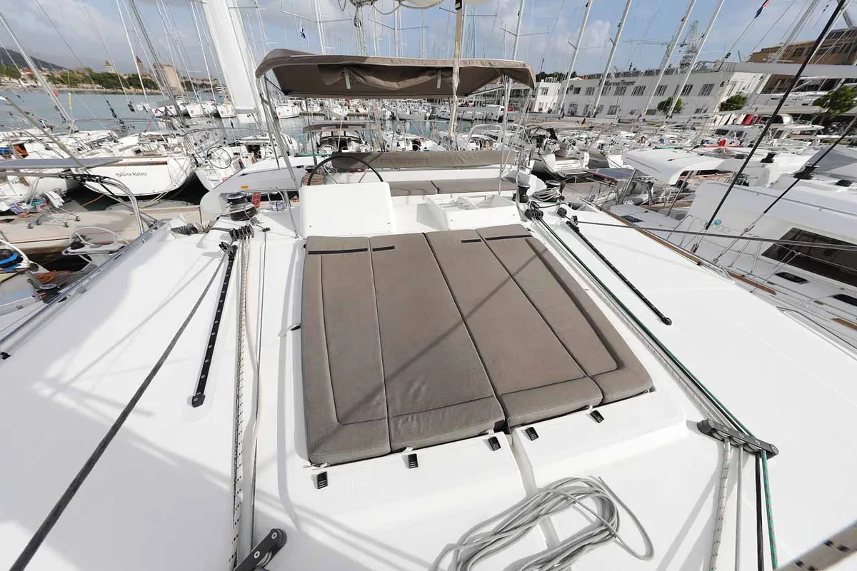 Deck of Stella, a Lagoon 450 F catamaran at Murter, Croatia