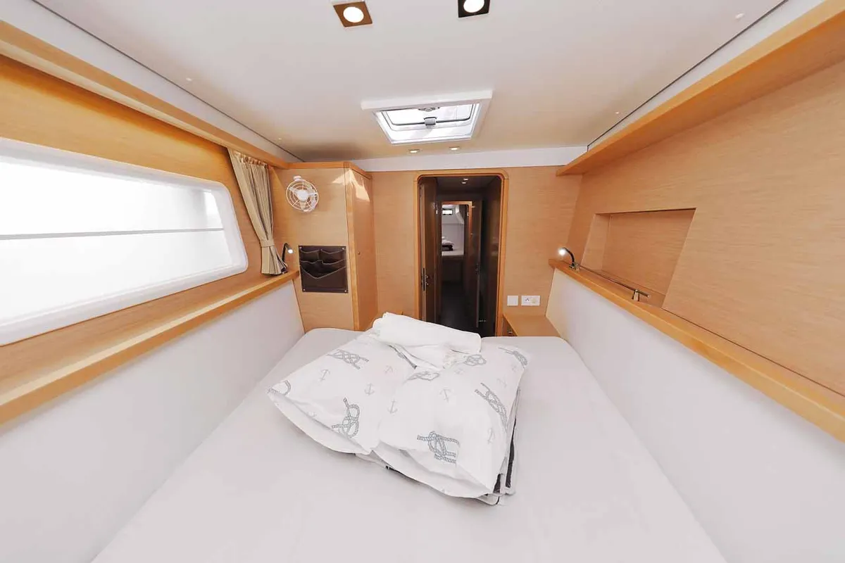 Cabin on Stella, a Lagoon 450 F catamaran at Murter, Croatia