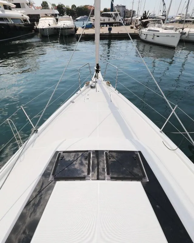 Deck of Mr.White, a Beneteau Oceanis 46.1 sailboat at Zadar, Croatia