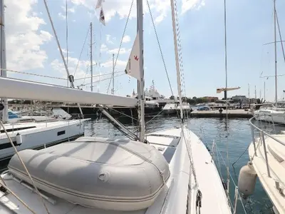 Deck of Mr.White, a Beneteau Oceanis 46.1 sailboat at Zadar, Croatia