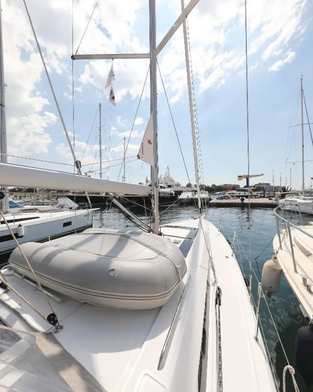 Deck of Mr.White, a Beneteau Oceanis 46.1 sailboat at Zadar, Croatia