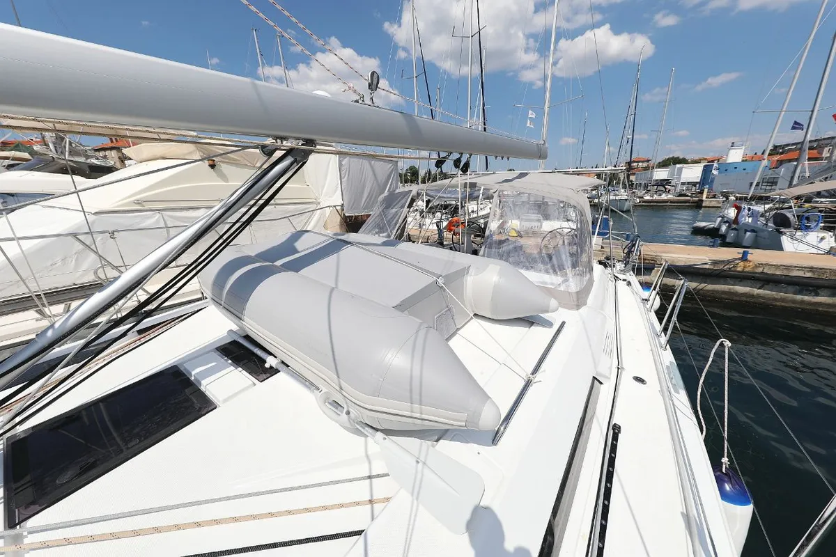 Deck of Mr.White, a Beneteau Oceanis 46.1 sailboat at Zadar, Croatia