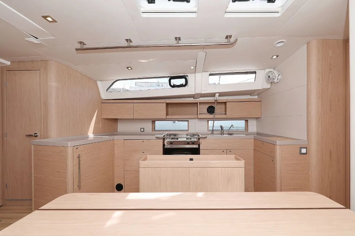 Galley of Mr.White, a Beneteau Oceanis 46.1 sailboat at Zadar, Croatia