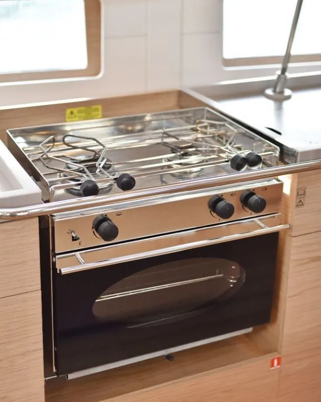 Galley of Mr.White, a Beneteau Oceanis 46.1 sailboat at Zadar, Croatia