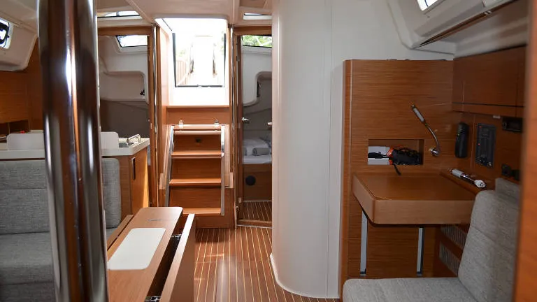 Salon of Laysan, a Hanse 418 sailboat at Općina Rogoznica, Croatia