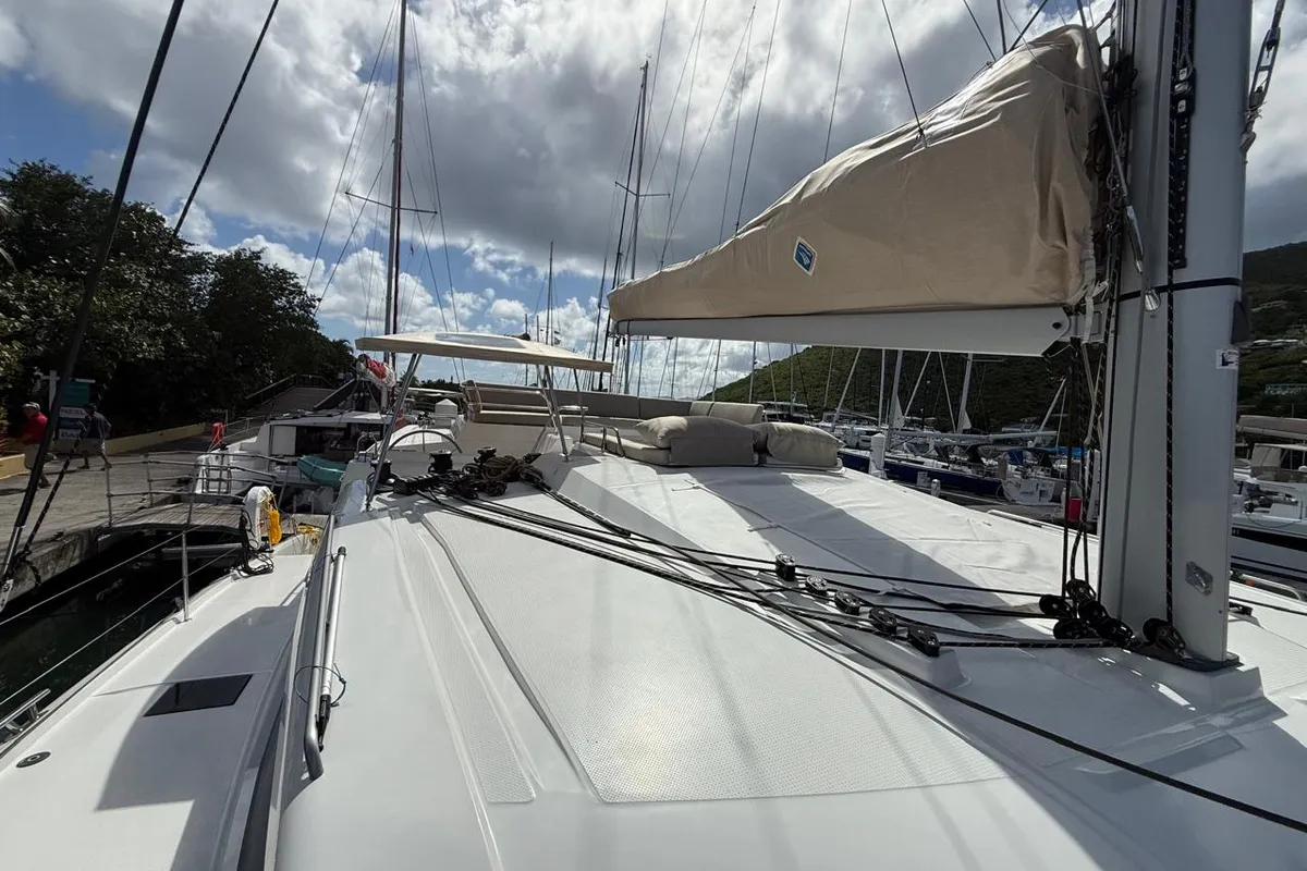 Playful, a Fountaine Pajot Tanna 47 Maestro catamaran at Road Town, British Virgin Islands