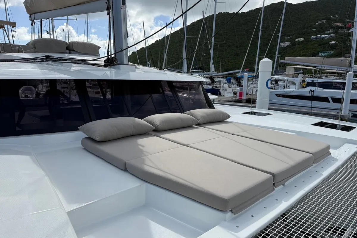 Playful, a Fountaine Pajot Tanna 47 Maestro catamaran at Road Town, British Virgin Islands
