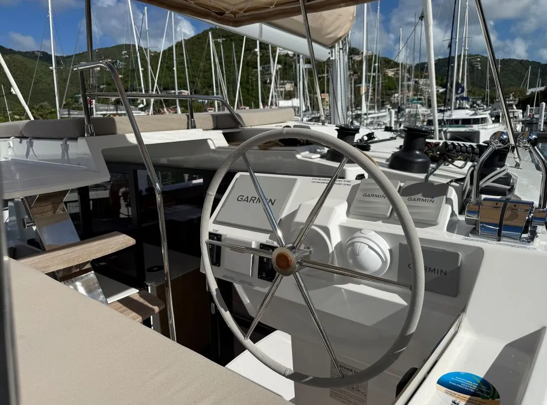 Playful, a Fountaine Pajot Tanna 47 Maestro catamaran at Road Town, British Virgin Islands