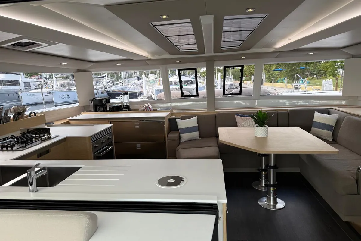 Playful, a Fountaine Pajot Tanna 47 Maestro catamaran at Road Town, British Virgin Islands