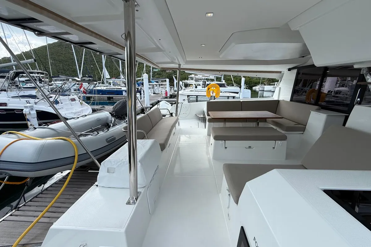 Playful, a Fountaine Pajot Tanna 47 Maestro catamaran at Road Town, British Virgin Islands